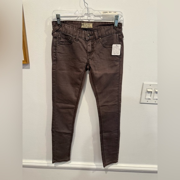 Free People Brown Skinny Jeans - Picture 1 of 4